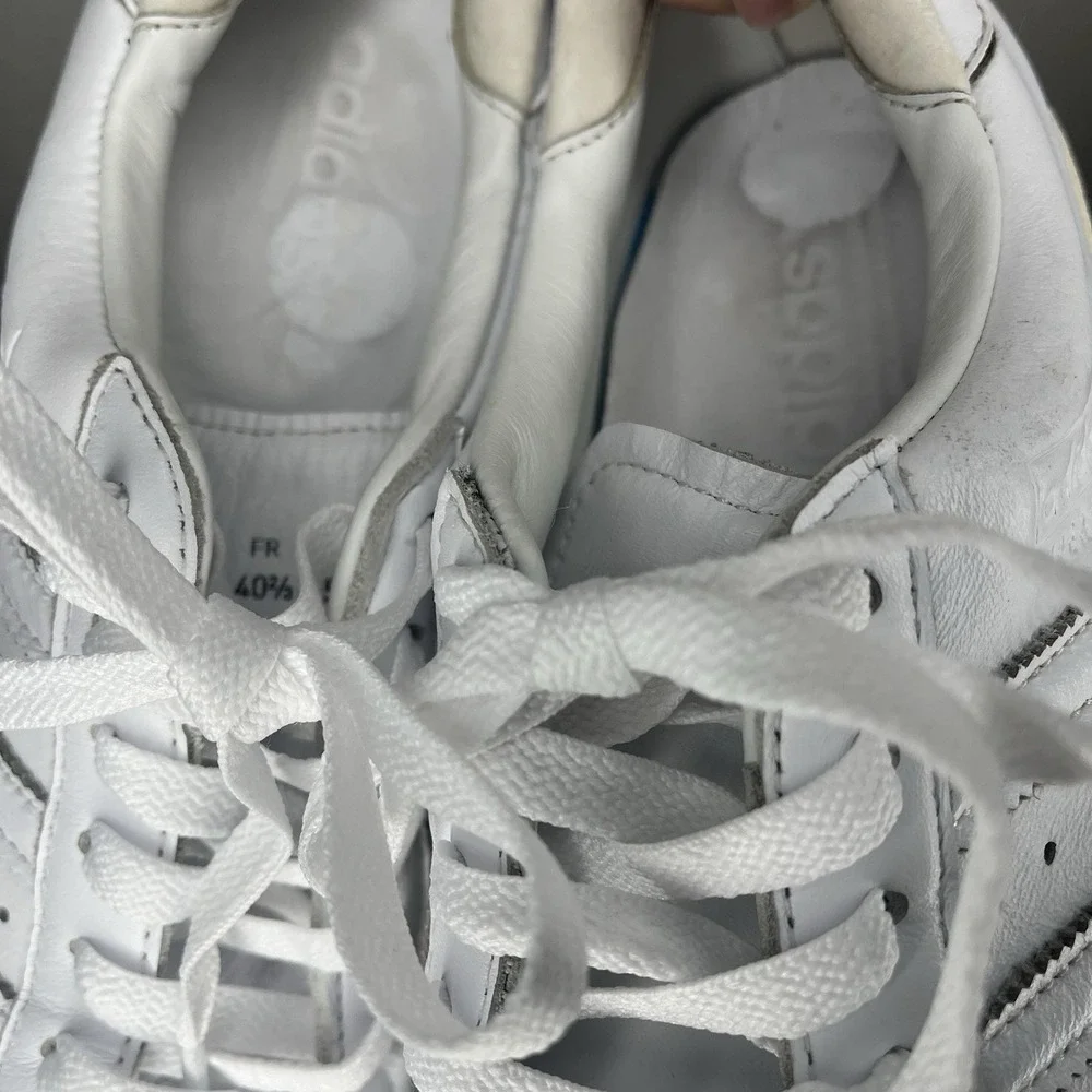 Adidas Shoes Men White Beige Original Superstar Sneaker Lace Low EE7392 Size 7.5